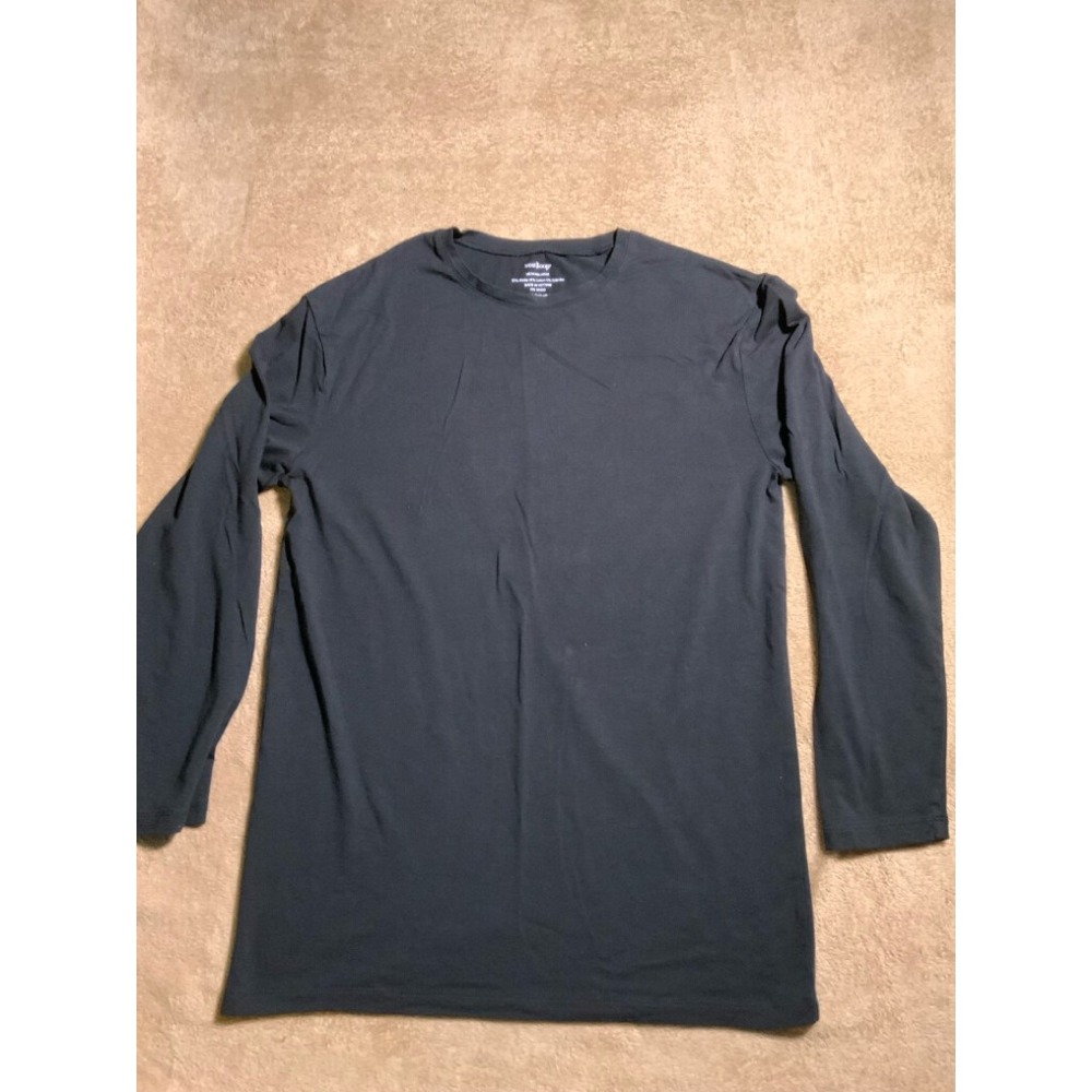 West Loop Women's Size M/L Black Basic Casual Round‎ Neck Long Sleeve Top Shirt